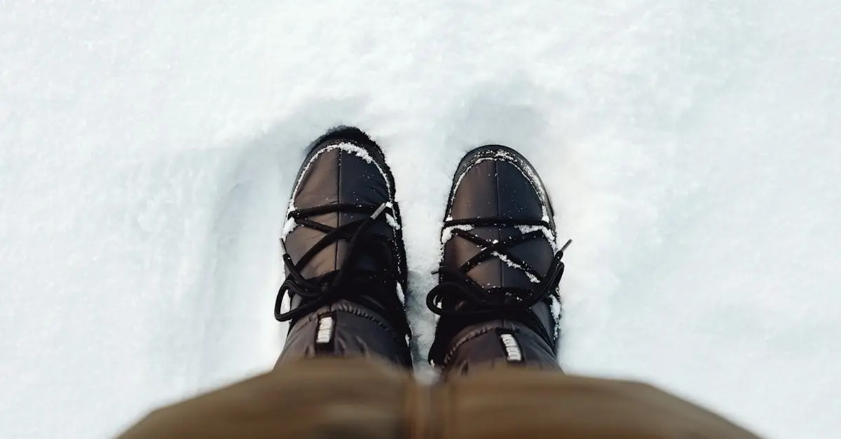 Warm boots in Lapland winter