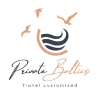 Private Baltics logo with seagulls and waves.