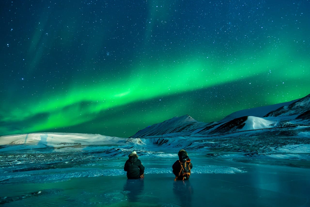 Aurora borealis northern lights Lapland