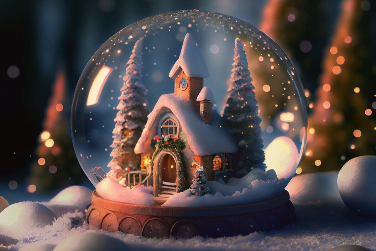 Lapland Christmas holiday snow globe