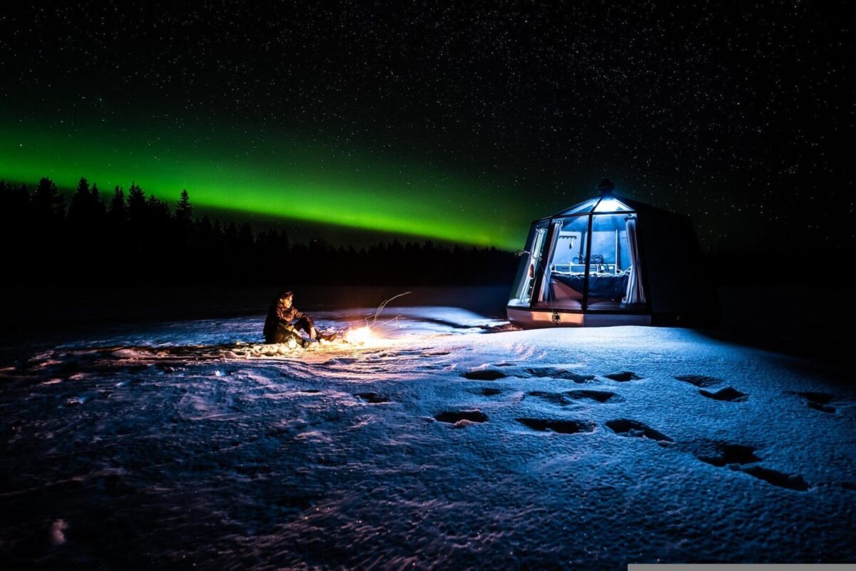 Northern lights igloo Finland